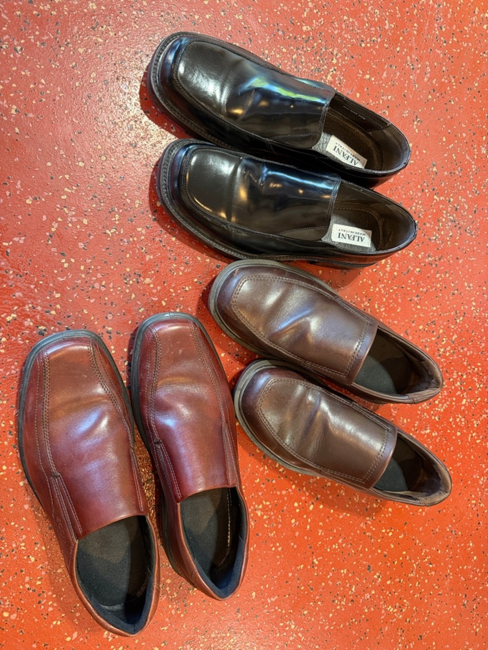 Alfani Men’s Black and Brown Leather Slip-On Loafers
Ecco slip on loafers